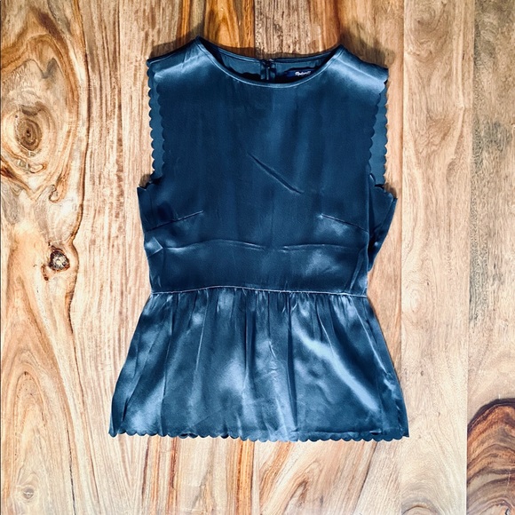 Madewell Silk Scallop Peplum Tank - Picture 2 of 2